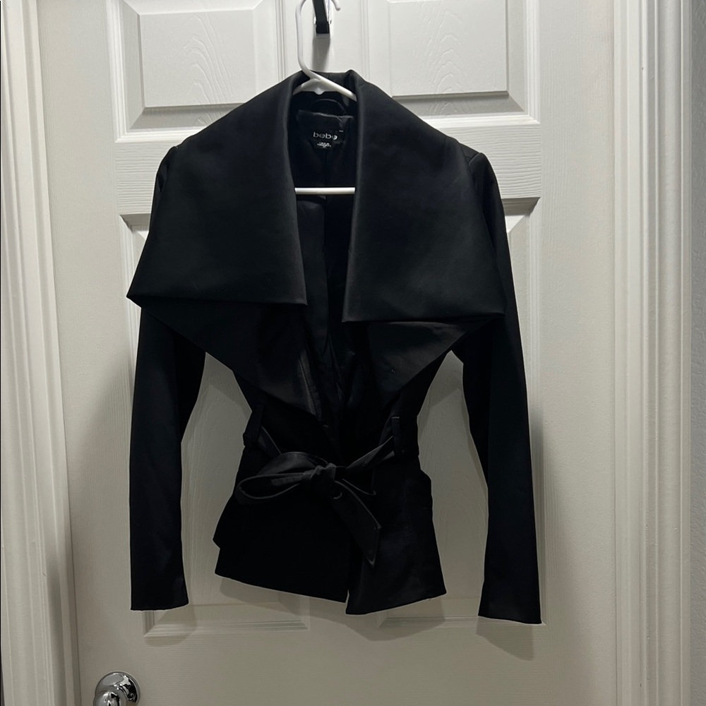 Bebe Black Women's Blazer with Tie Waist